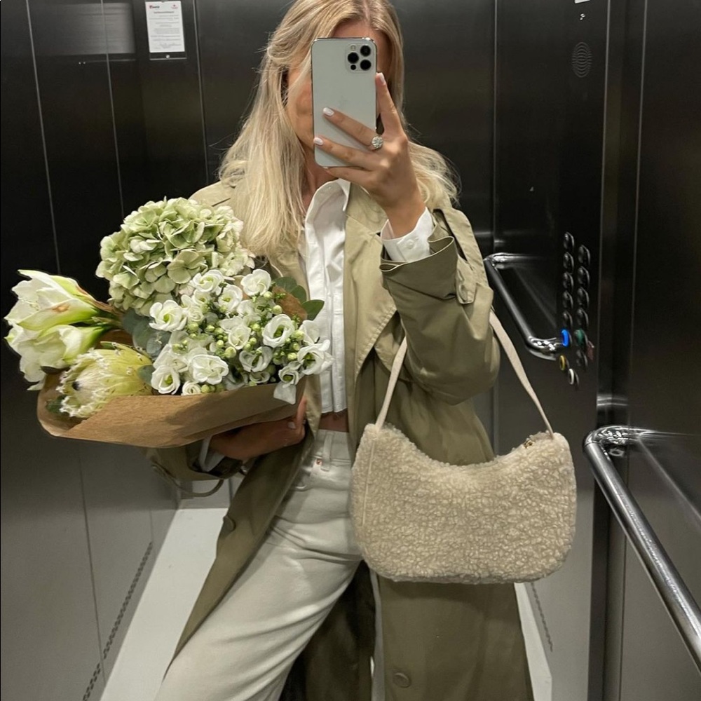 H&M faux shearling shoulder bag